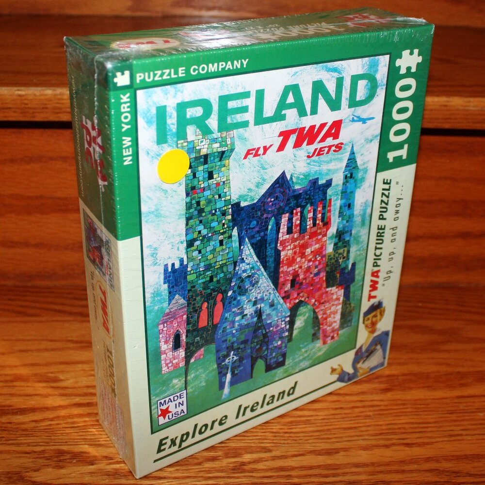 3/$188❤️FLY TWA JETS Explore Ireland 1000pcs New York Puzzle Company David Klein